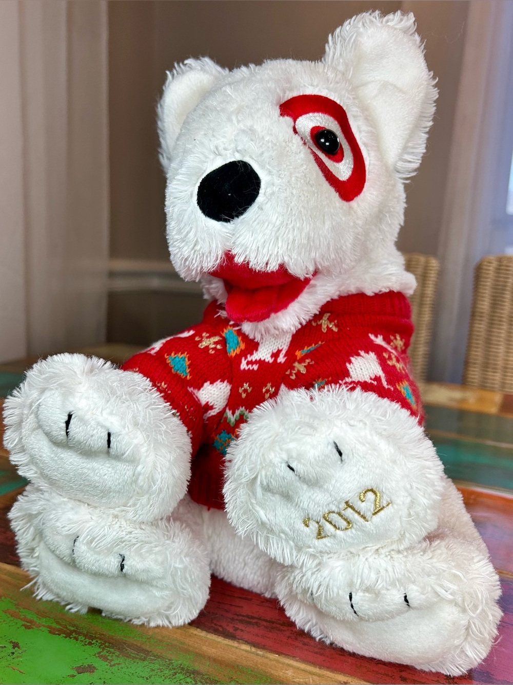 Target Bullseye Plush Dog 2012 Christmas Sweater Limited Edition Holiday Mascot